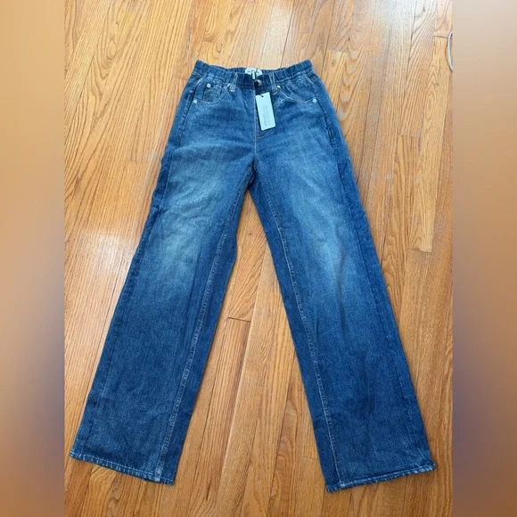 NWT rag & bone Miramar Lenox Wide Leg Printed Denim Sweatpants Jeans Size XS - Picture 5 of 7